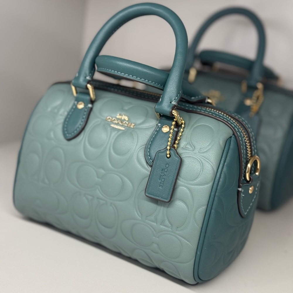 NWT Coach Mini Rowan Crossbody Bag In Blocked Signature Leather CY744 - Picture 8 of 10